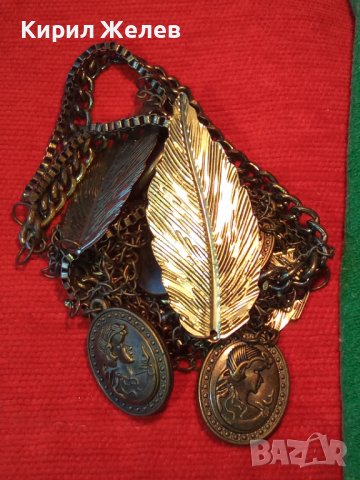 БРОНЗОВО СТАРИНЕН АРТ СТИЛ КОЛИЕ с ЛИСТА 1234, снимка 9 - Колиета, медальони, синджири - 29637542