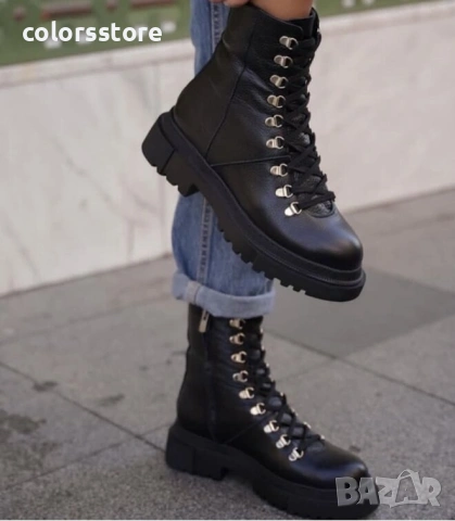 Равни боти - черна кожа - BN-70

