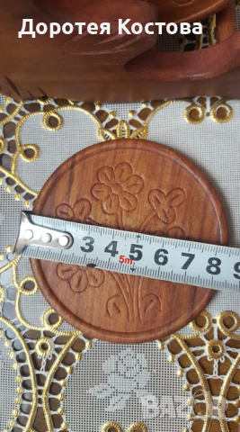 Красиви дървени подложки за чаши с поставка делфин, снимка 4 - Антикварни и старинни предмети - 36150747
