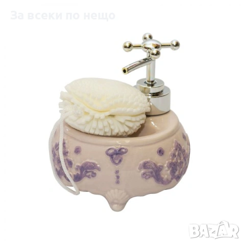 Керамичен диспенсър за течен сапун с поставка за гъба Код P1928, снимка 2 - Други стоки за дома - 53388883
