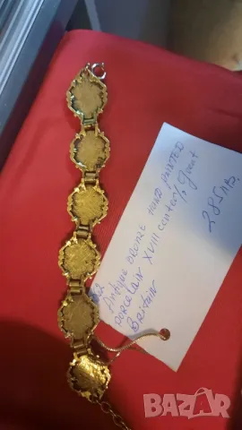 Антична гривна бронз  и ръчно рисуван порцелан, снимка 5 - Антикварни и старинни предмети - 49238561