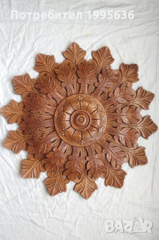 Дърворезба, розета за таван, снимка 1 - Декорация за дома - 35788701