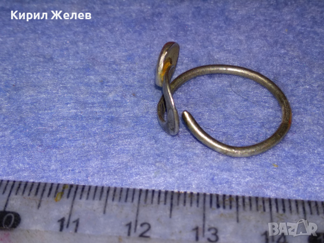 СТАР ФИН ЗМИЕВИДЕН СРЕБЪРЕН ПРЪСТЕН ВИСОКА ПРОБА СРЕБРО с БЯЛ АХАТ РЪЧНА ИЗРАБОТКА 43755, снимка 5 - Антикварни и старинни предмети - 44723047