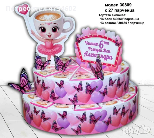 Картонена торта "Балерина Капучина"