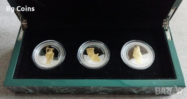 Сребро 1 OZ 2009 3 бр Панагюрското съкровище , снимка 2 - Нумизматика и бонистика - 53160339