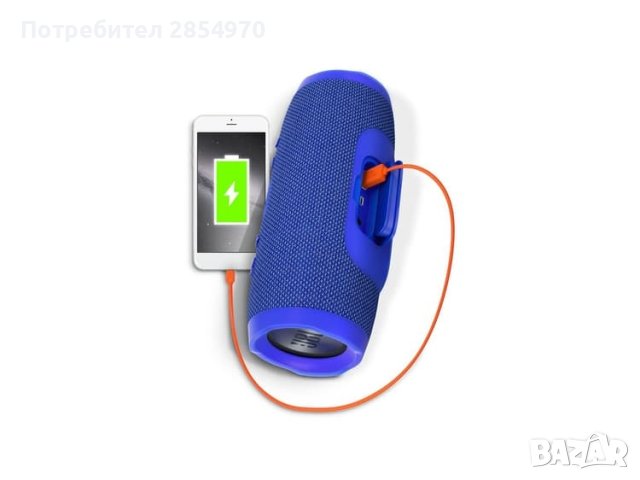 JBL Charge 3 Blue Оригинал Водоустойчива безжична портативна тонколона, снимка 4 - Bluetooth тонколони - 42009594