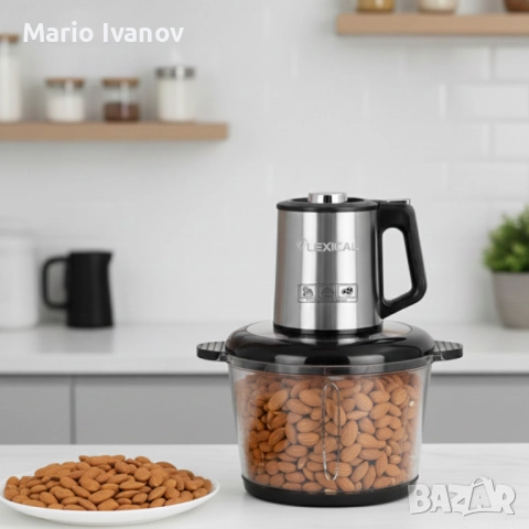 Електрически чопър Lexical LCH-1970 с неръждаем корпус и стъклена купа, снимка 5 - Чопъри и пасатори - 52890755