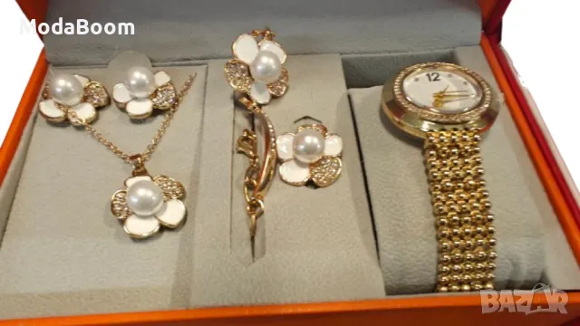 Дамски часовник с комплект бижута - Перфектния подарък за всяка жена, снимка 4 - Бижутерийни комплекти - 48682079