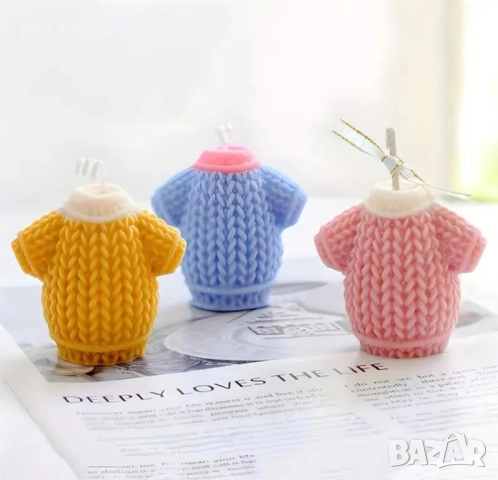 3D Коледа вълнен пуловер Силиконов молд форма за свещи гипс сапун смола , снимка 3 - Форми - 51970826