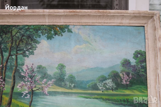 Стара картина масло върху картон, снимка 6 - Картини - 41002182