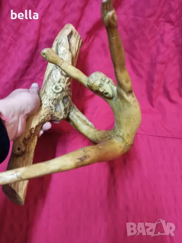 Дървена нестандартна пластика от добре обработен клон ,дърворезба , снимка 5 - Антикварни и старинни предмети - 48676619