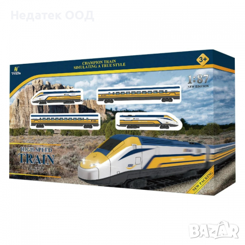 Градски влак със звук и светлини, 80х5х45 см, многоцветен