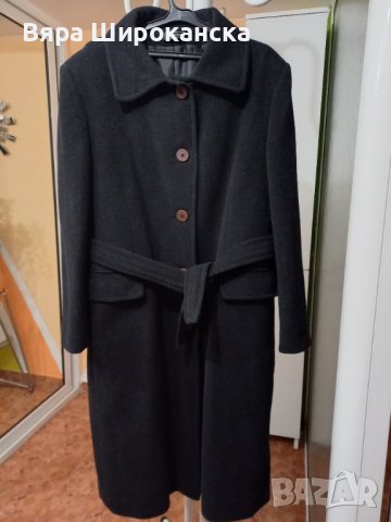 Плътно, черно италианско палто. Размер: ХL. Леко и меко, с подплата., снимка 1 - Палта, манта - 40524716