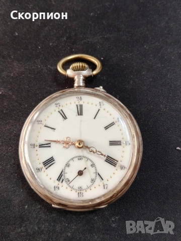 Швейцарски СРЕБЪРЕН джобен часовник 1901г. - 6 Рубина-ПЕРФЕКТЕН, снимка 2 - Джобни - 49965271