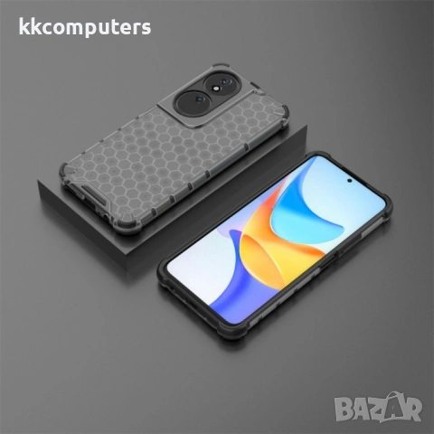 Honor X7b Силиконов Калъф Honeycomb TPU и Протектор, снимка 4 - Калъфи, кейсове - 53431549