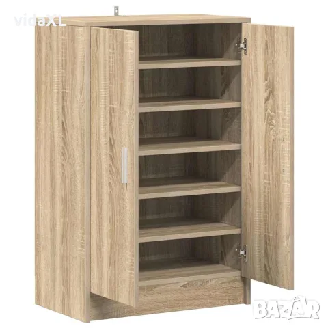 vidaXL Шкаф за обувки, дъб сонома, 60x35x92 см, инженерно дърво, снимка 5 - Шкафове - 56147872