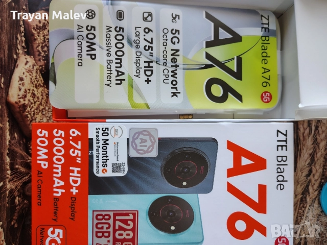 Гаранционен смартфон ZTE Bleid А76 4+4/128, снимка 1