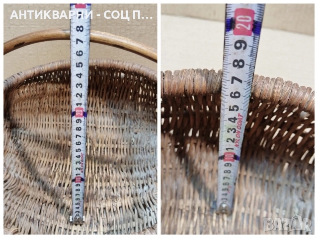 Стара Ръчно Изработена Плетена Кошница. / 1630., снимка 8 - Антикварни и старинни предмети - 53670877