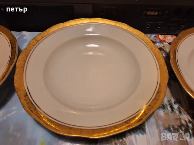 БГ чинии със златен кант, снимка 2 - Сервизи - 48004013