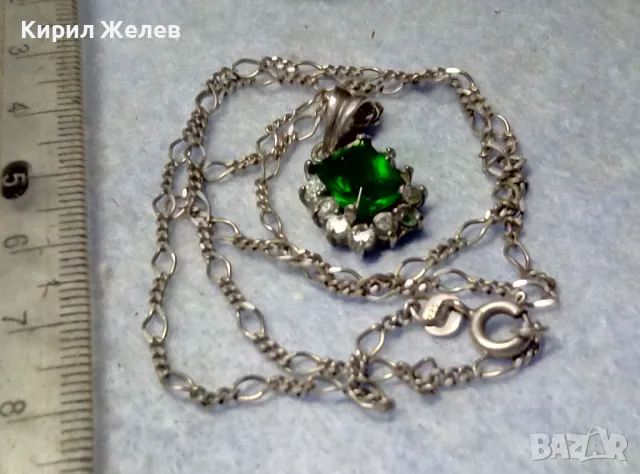 СКЪПОЦЕННО СРЕБЪРНО КОЛИЕ с ПЕНДАНТ СРЕБРО 925 с ГОЛЯМ ЮВЕЛИРНО ФАСЕТИРАН ПЕРИДОТ и ЦИРКОНИ 47569, снимка 6 - Колиета, медальони, синджири - 50072703