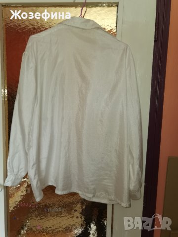 Копринена бяла дамска риза, снимка 4 - Ризи - 40791487