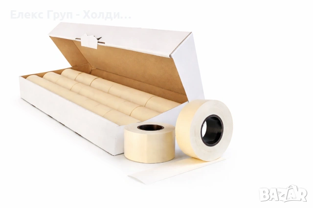 Етикети за двойни маркиращи клещи общо 37800 етикетчета - кутия с 42 ролки, маркиране в лева и евро