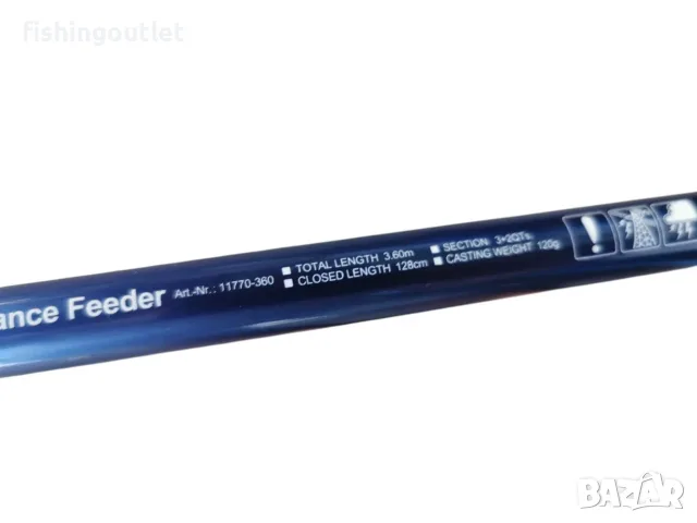 Фидер комплект Daiwa. Въдица 3.60м 120гр акция , макара и корда, снимка 8 - Въдици - 55972698