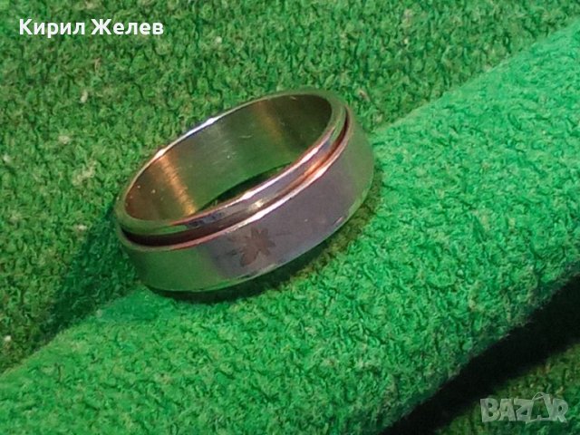 МОДНА СТОМАНЕНА ХАЛКА ПРЪСТЕН РАЗДВИЖЕН от 2 МЕТАЛНИ ПРЪСТЕНА БЛАГОРОДНА СТОМАНА 29141, снимка 2 - Пръстени - 37488860