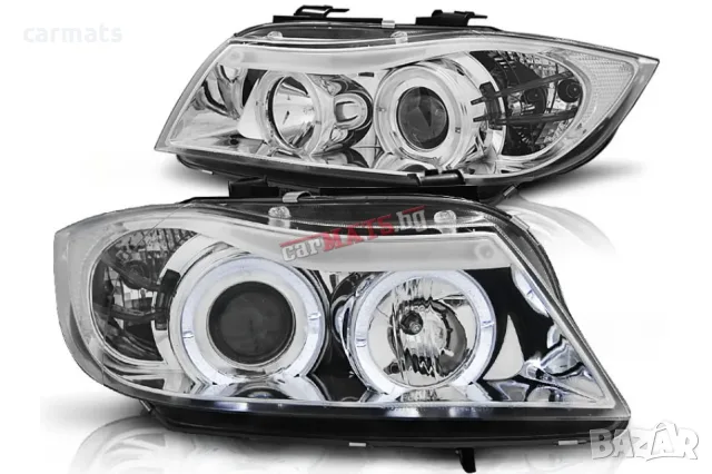 Кристални фарове ANGEL EYES за BMW 3 Серия E90 (2005-2009) - хром