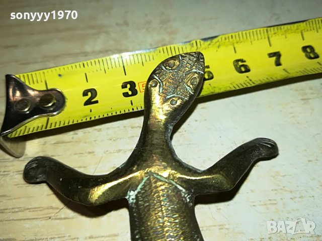 САЛАМАНДЪР-МЕД МЕСИНГ 11Х6см-ВНОС ФРАНЦИЯ M0306231915, снимка 10 - Антикварни и старинни предмети - 40938409