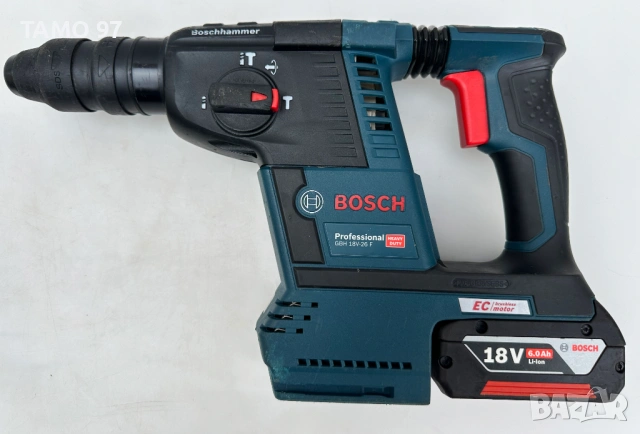 BOSCH GBH 18V-26 F + GDE 18V-16 - Безчетков перфоратор с прахоуловител перфектен!, снимка 5 - Перфоратори - 53405146