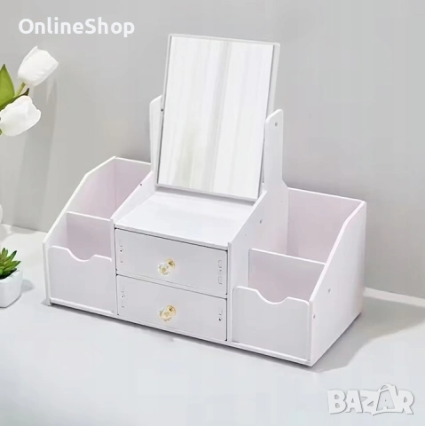 Многофункционален органайзер за грим с огледало, снимка 7 - Огледала - 53479804