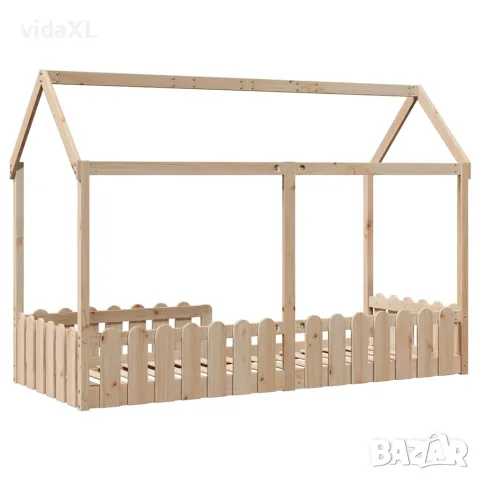 vidaXL Рамка за детско легло тип къща, 80x200 см, борово дърво масив, снимка 6 - Спални и легла - 56148220