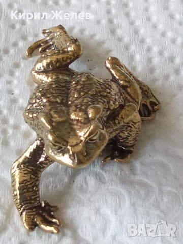 Малка бронзова фигурка на жаба 🐸 54259, снимка 8 - Колекции - 53752503