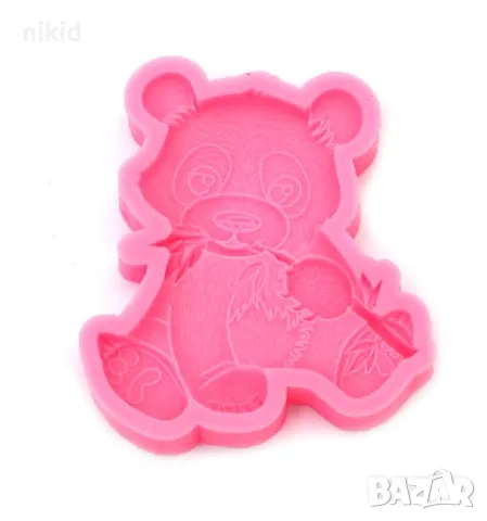 Голяма сладка панда с бамбук силиконов молд форма фондан шоколад гипс декор 