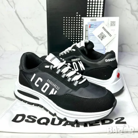 Dsquared2 "ICON" Black Нови Мъжки Маратонки с Кутия 