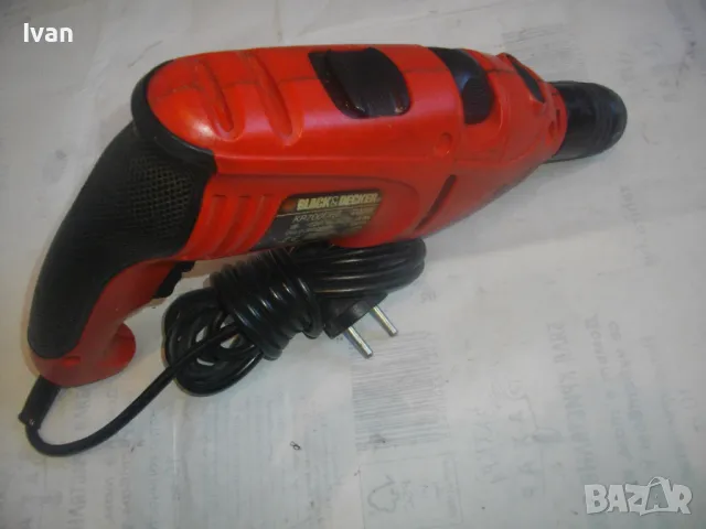 АНГЛИЙСКА ОРИГИНАЛНА БЛЕК ДЕКЕР 710 ВАТА ЕЛЕКТРИЧЕСКА УДАРНА БОРМАШИНА ДРЕЛКА BLACK DECKER KR700CRE, снимка 15 - Бормашини - 48465266