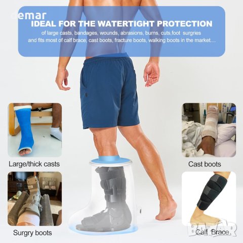 YUNCHI Водоустойчив калъф за крака за възрастни за душ, XL, снимка 6 - Други стоки за дома - 42272498