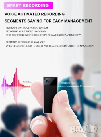 OTG 2Микрофона 360°DSP Магнитен Шпионски АудиоРекордер Гласово Активиране 384чЗапис 1г.Изчакване MP3, снимка 12 - Други - 51104939