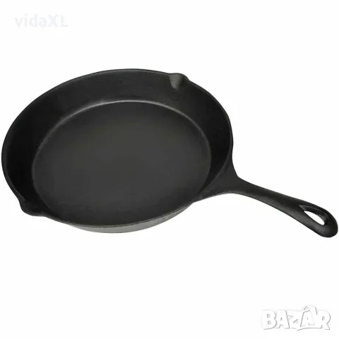 vidaXL Чугунен тиган, кръгъл, 30 см, снимка 2 - Съдове за готвене - 56147627