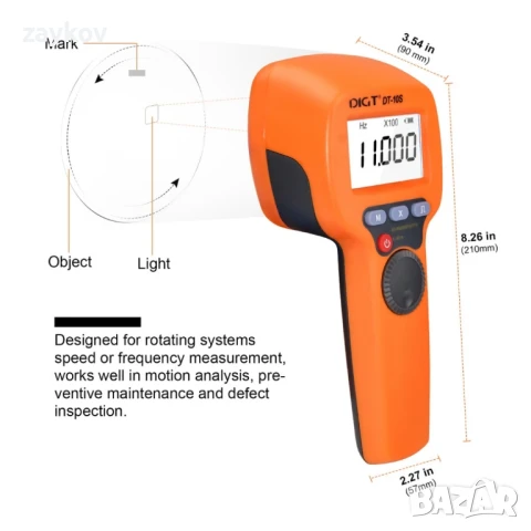 HOLDPEAK HP-DT-10S Ръчен стробоскоп 60~99999 об/мин, цифров стробоскоп, снимка 2 - Друга електроника - 51249282