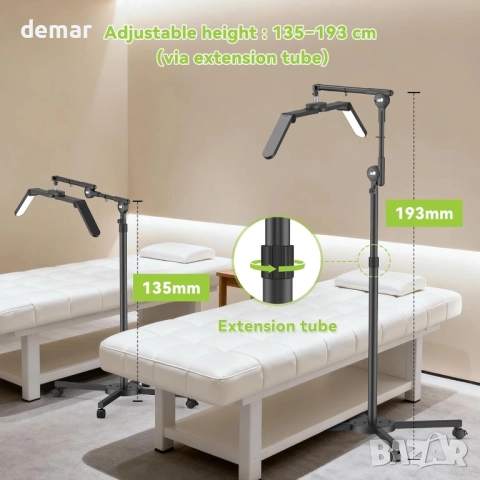 STASUN Сгъваема подова LED лампа-полумесец, димируема, 45W, 71 см, снимка 4 - Лед осветление - 52402783