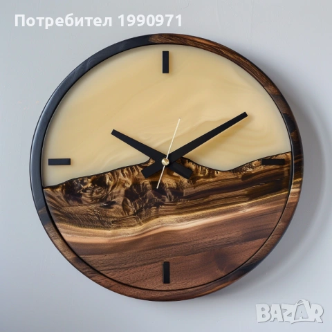 Стенен часовник от естествена дървесина по поръчка, снимка 10 - Декорация за дома - 53727150