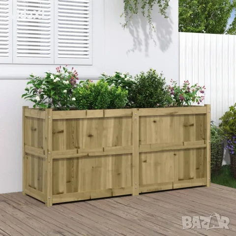 vidaXL Градински сандък, 150x50x70 см, импрегнирано борово дърво, снимка 2 - Саксии и кашпи - 56148102