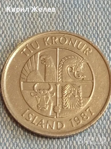 Монета 10 крони 1987г. Исландия за КОЛЕКЦИОНЕРИ 40885, снимка 3 - Нумизматика и бонистика - 48764691