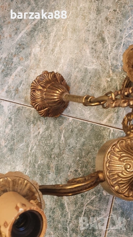 Малък месингов полилей , снимка 2 - Полилеи - 53162606
