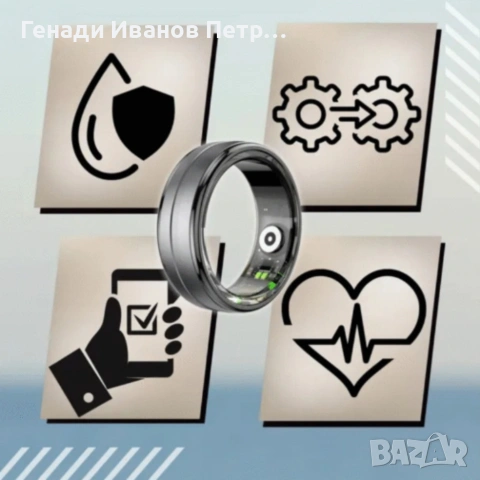 Smart пръстен–интелигентен тракер за здраве и активност в стилна форма, снимка 8 - Друга електроника - 53591962