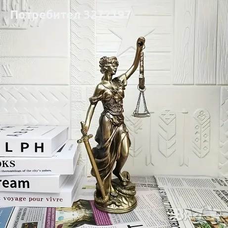 Статуя на Богинята на Справедливостта Темида, снимка 9 - Статуетки - 49190634