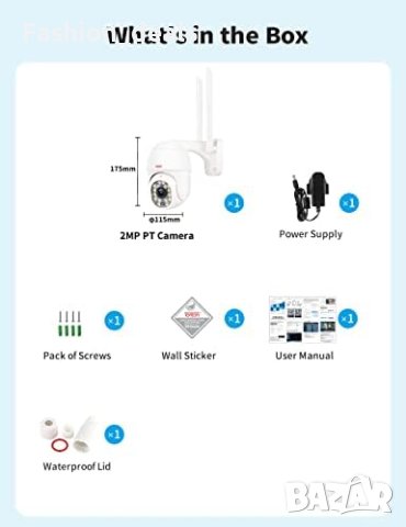 Нова Външна безжична камера за видеонаблюдение Цветно нощно виждане, снимка 5 - HD камери - 41754197