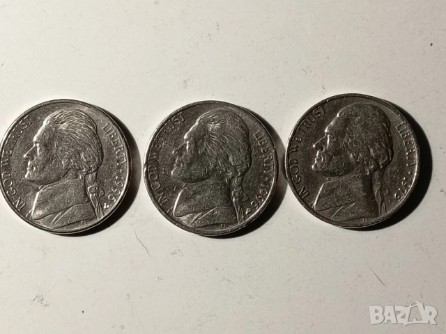 5 американски цента различни години, снимка 5 - Нумизматика и бонистика - 53214125